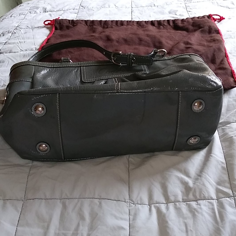 Coach F13761 Patent Leather Satchel W/ Dust Bag - Picture 8 of 12